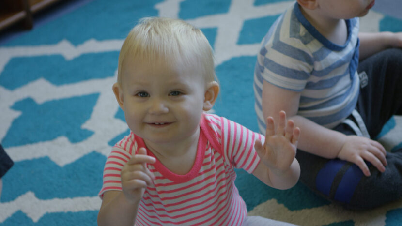 Baby enjoying Twinkle Twinkle music class for toddlers