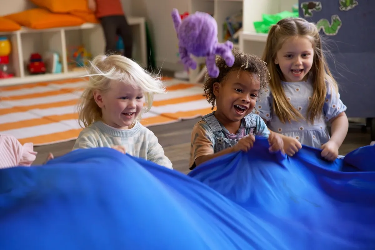 early childhood play based music program using lycra